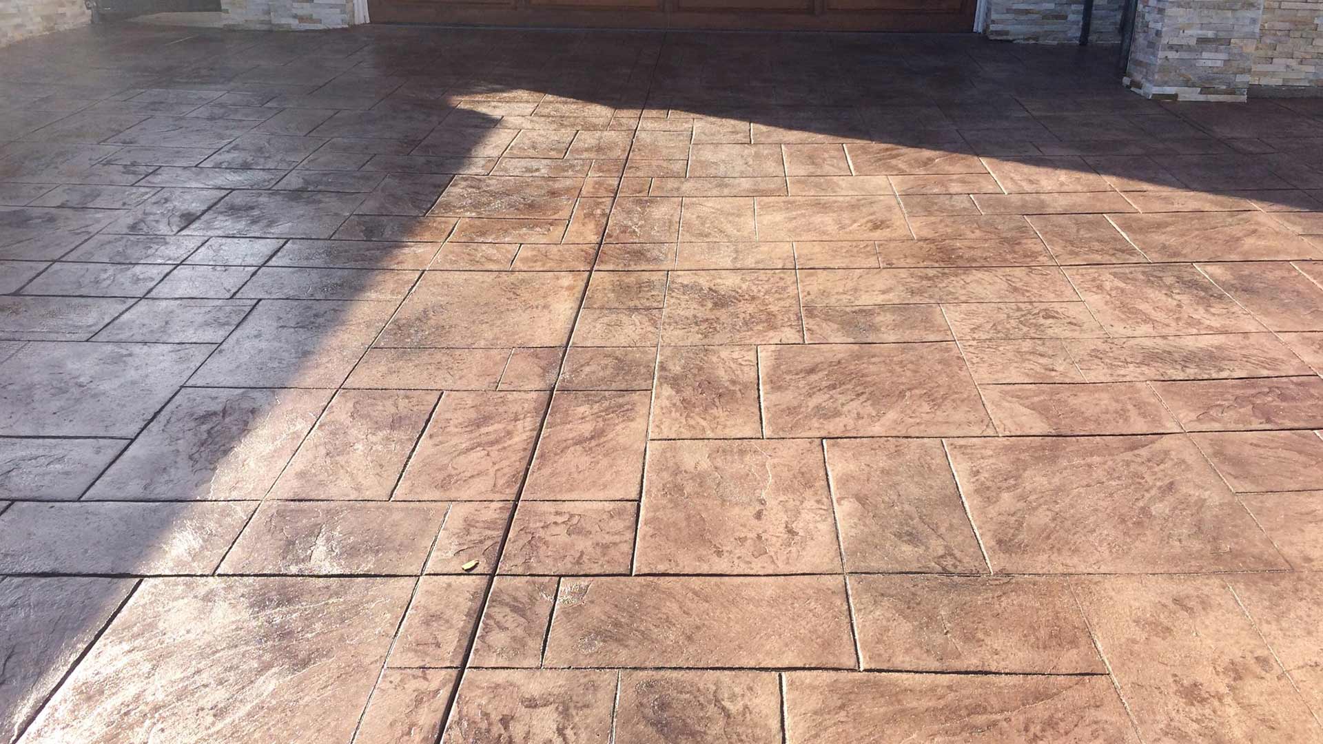 house patio close up with concrete stamped surface installed port hueneme ca