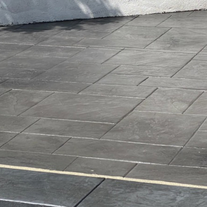 stamped concrete driveway close up installed at property exteriors port hueneme ca